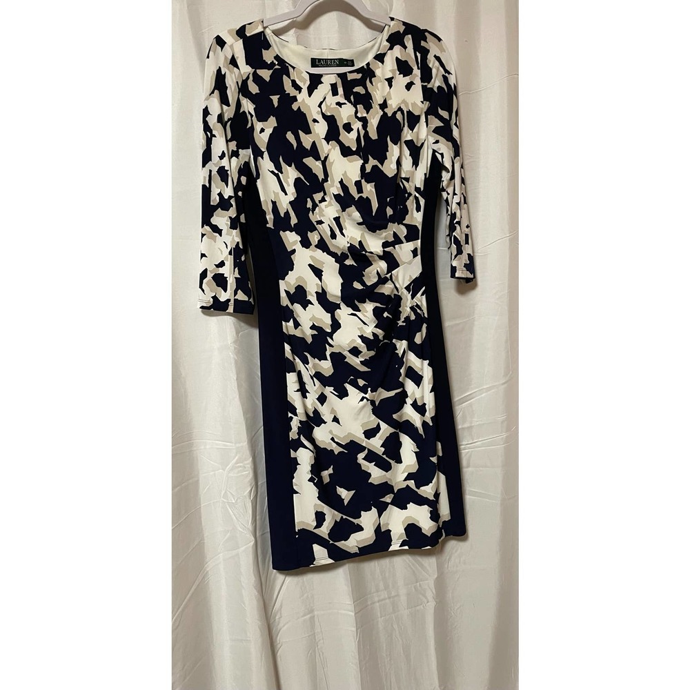 Lauren Ralph Lauren  Crew neck Sheath Dress , Size 10, 3/4 Sleeve